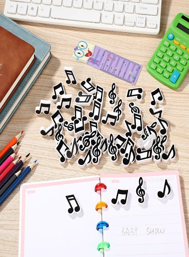 TaoBary 48 Pcs Music Mini Eraser for Bulk Novelty Musical Note Pencil Rubber Eraser 3D Music Themed Favors Filler for Student Back to School Classroom Prizes Gifts, 4 Styles - Image 2