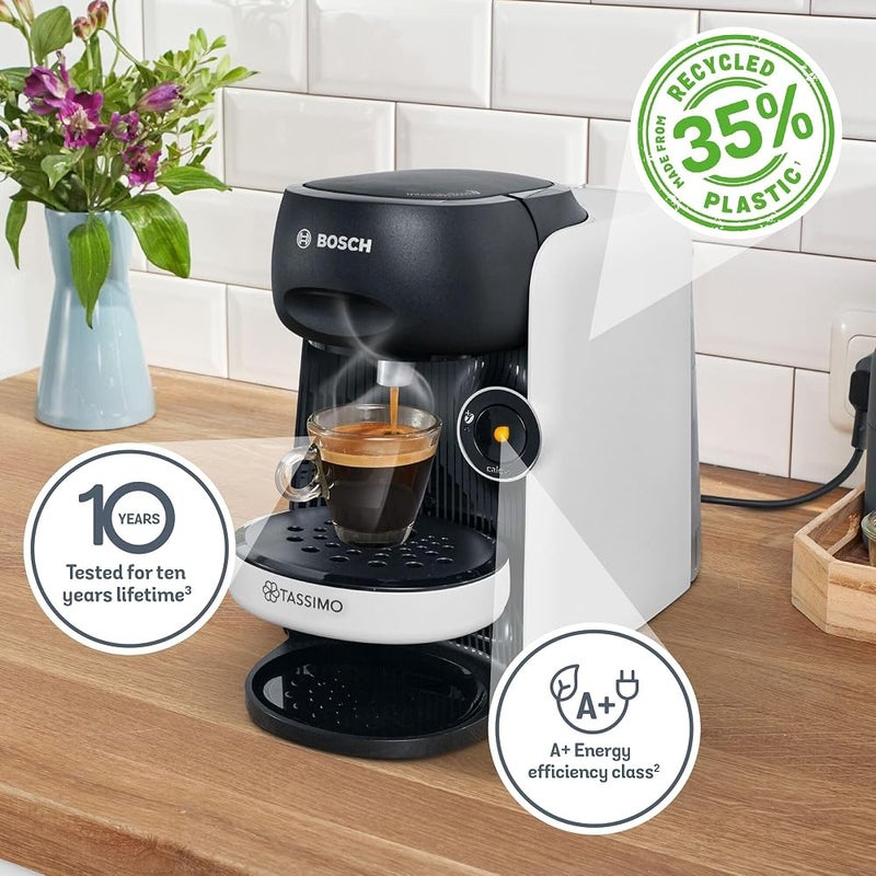 Tassimo by Bosch Finesse Friendly Pod Coffee Machine, TAS167PGB, Cream - Image 4