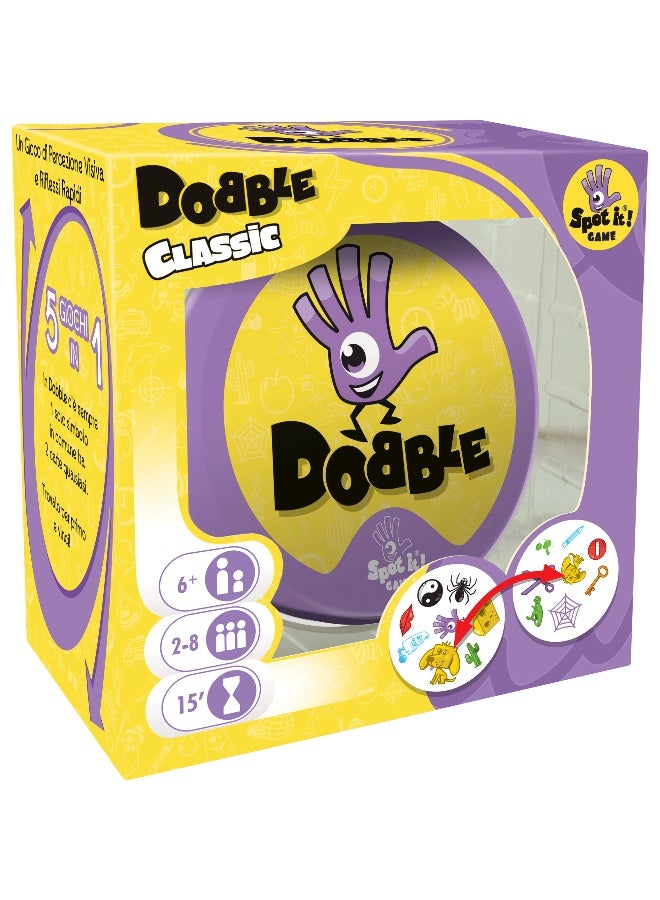 Asmodee Spot It and Dobble Classic Card Game – The Lightning-Fast Matching Game for 2-8 Players Fun Family Party Game Ages 6 and Above 5 Games in 1 - Image 2