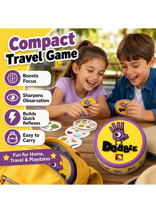 Asmodee Spot It and Dobble Classic Card Game – The Lightning-Fast Matching Game for 2-8 Players Fun Family Party Game Ages 6 and Above 5 Games in 1 - Image 5