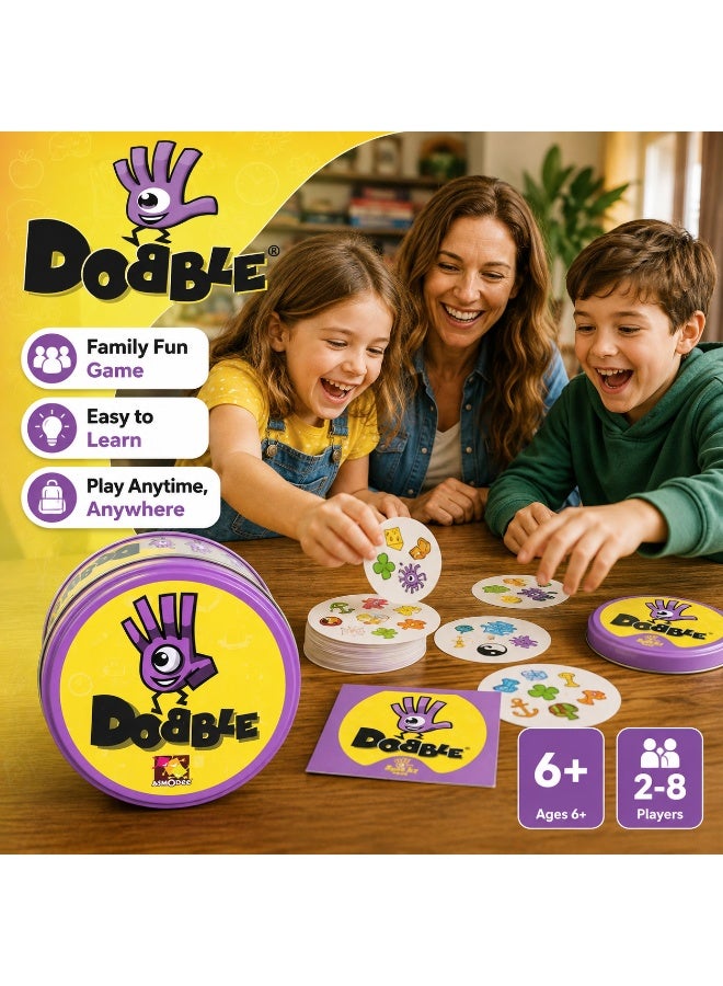 Asmodee Spot It and Dobble Classic Card Game – The Lightning-Fast Matching Game for 2-8 Players Fun Family Party Game Ages 6 and Above 5 Games in 1 - Image 3
