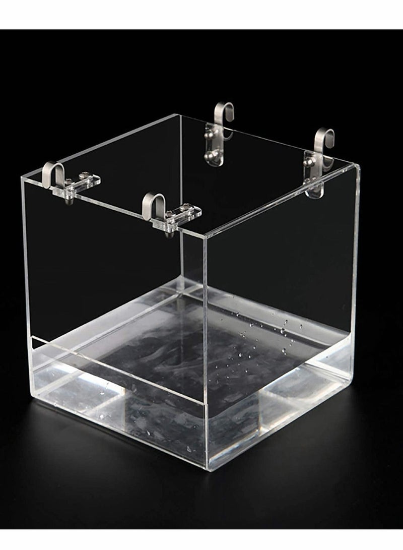 الأزرق جي دبليو Bird Bath Cage,Cleaning Pet Supplies Cockatiel Bathtub with Hanging Hooks for Little Parrots Spacious Parakeets Portable Shower Most Birdcage - Image 3