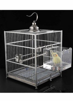 Y&D Bird Bath Cage,Cleaning Pet Supplies Cockatiel Bathtub with Hanging Hooks for Little Parrots Spacious Parakeets Portable Shower Most Birdcage  - Image 5