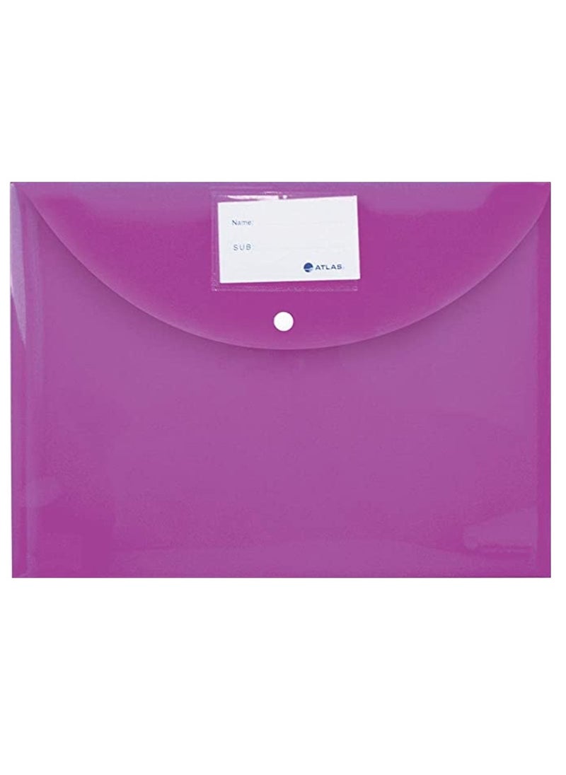 Clear Document Bag Foolscap Size Violet