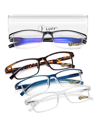 LUFF 4Pcs Anti-Blue-ray Reading Glasses Portable Ultra-Light Readers(1.50X) - Image 1