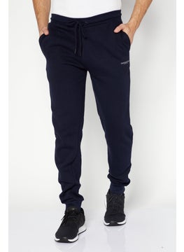 CROSSHATCH Men 2Pcs Sportswear Fit Brand Logo Training Jogger Pants, Navy  - Image 1
