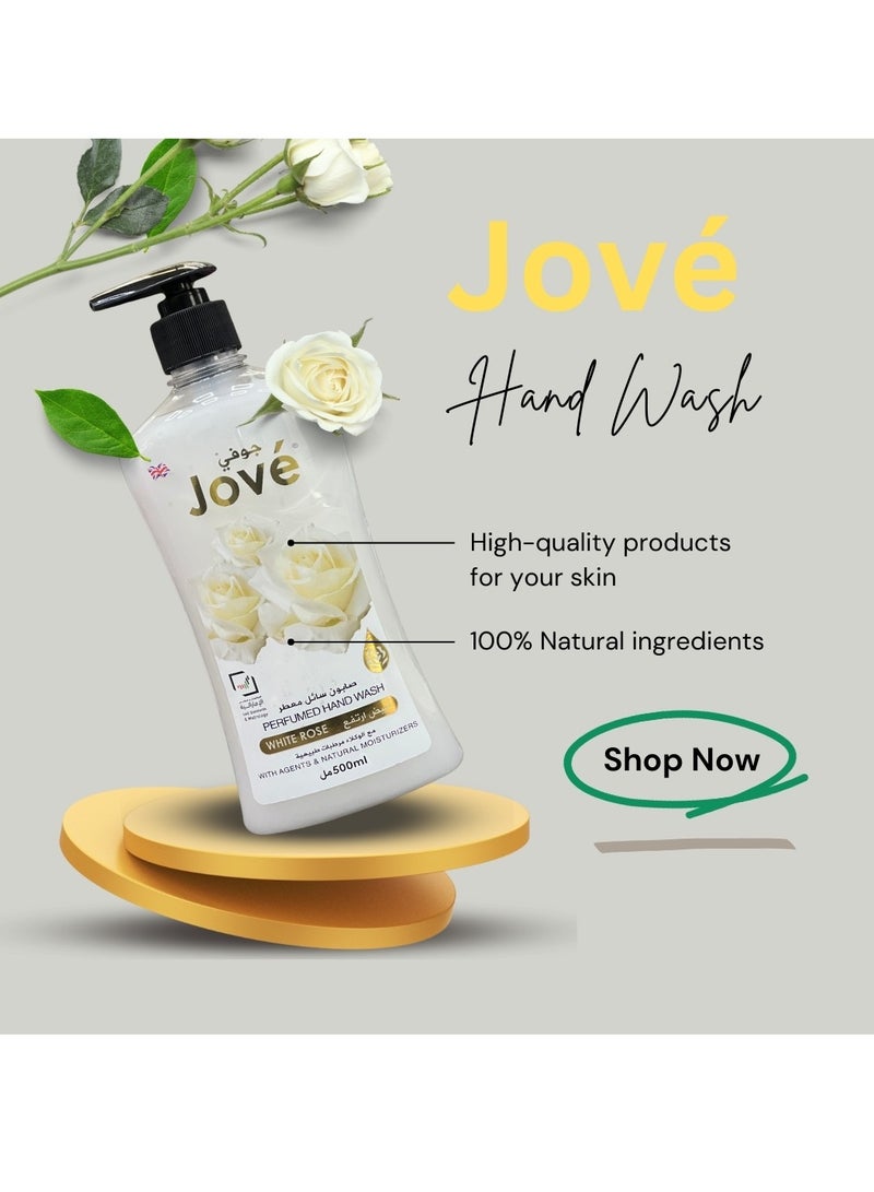 Jove Hand Wash White Rose 500ml SW3 (Pack of 3) | Moisturizing, Gentle Formula, Fresh Floral Scent, Keeps Hands Soft and Clean - Image 3
