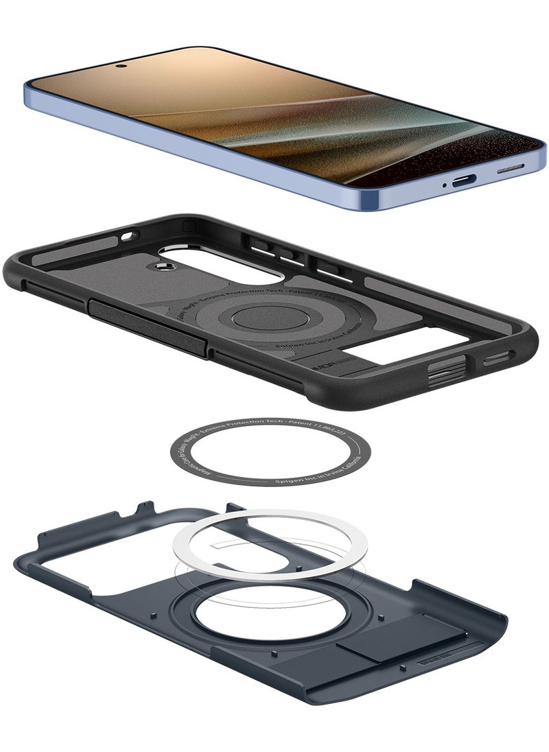 Spigen - Slim Armor Magfit for Samsung Galaxy S25 Case Cover MagSafe with Kickstand (2025) - Metal Slate - Image 1