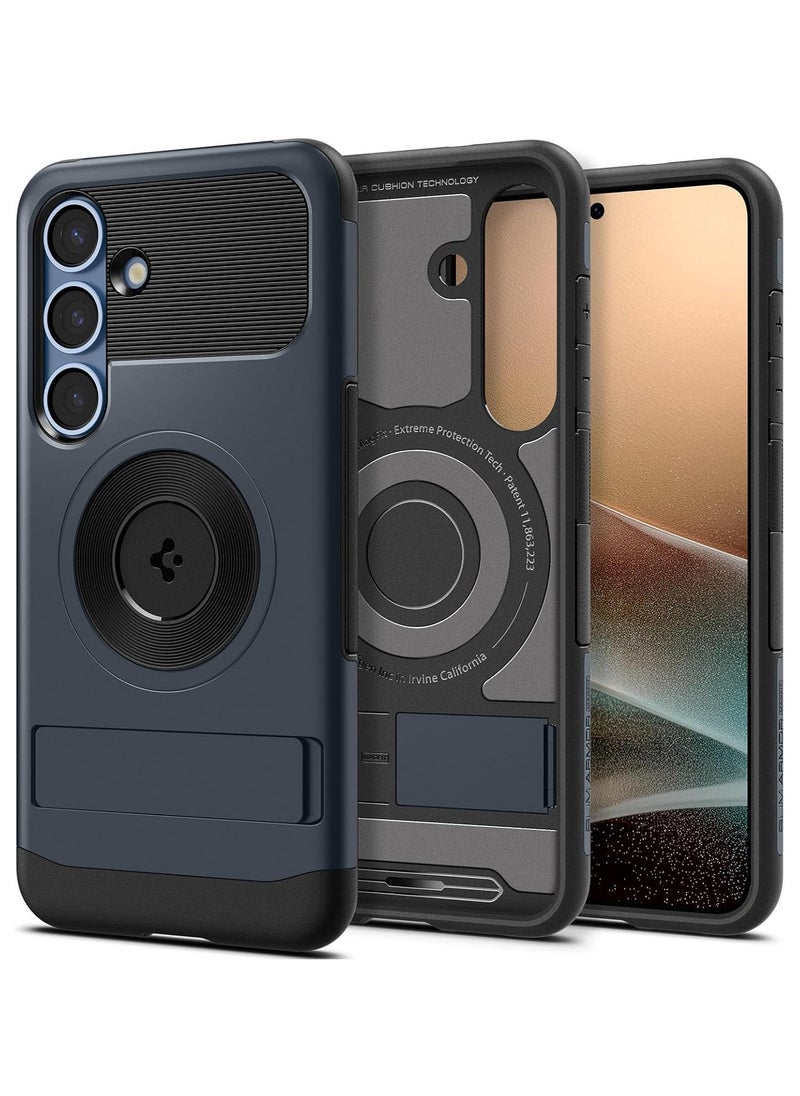 Spigen - Slim Armor Magfit for Samsung Galaxy S25 Case Cover MagSafe with Kickstand (2025) - Metal Slate - Image 1