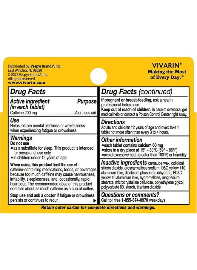 Vivarin Brand Alertness Aid, 40 Tablets (Pack of 4)  - Image 2