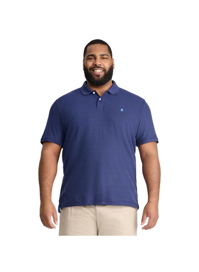 IZOD Men's Big and Tall Advantage Performance Solid Polo, Peacoat, 4X-Large Tall - Image 1