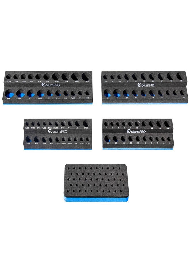 ColumPRO Foam Socket Organizer for Tool Box Drawer,Sockets Holder for Both 3/8&1/4” Square Drive Deep&Standard Sockets (Metric&SAE),and 1/4” Hex Bit Holder Organizer for 50 Bits,tool organizer trays - Image 1