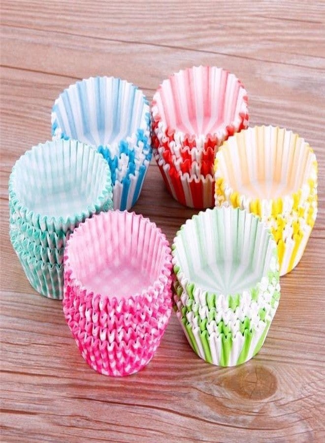 FALSHRUTI Multicolor Disposable Cupcake Paper Liners | Non-Stick Baking Muffin Cups | Pleated Cake Baking Cups for Cupcakes, Muffins & Desserts - Image 1