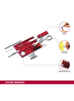 Victorinox Victorinox Swiss Card Lite  Made Pocket Tool  13 Functions  Led  Magnifier  Red Transparent  - Image 4