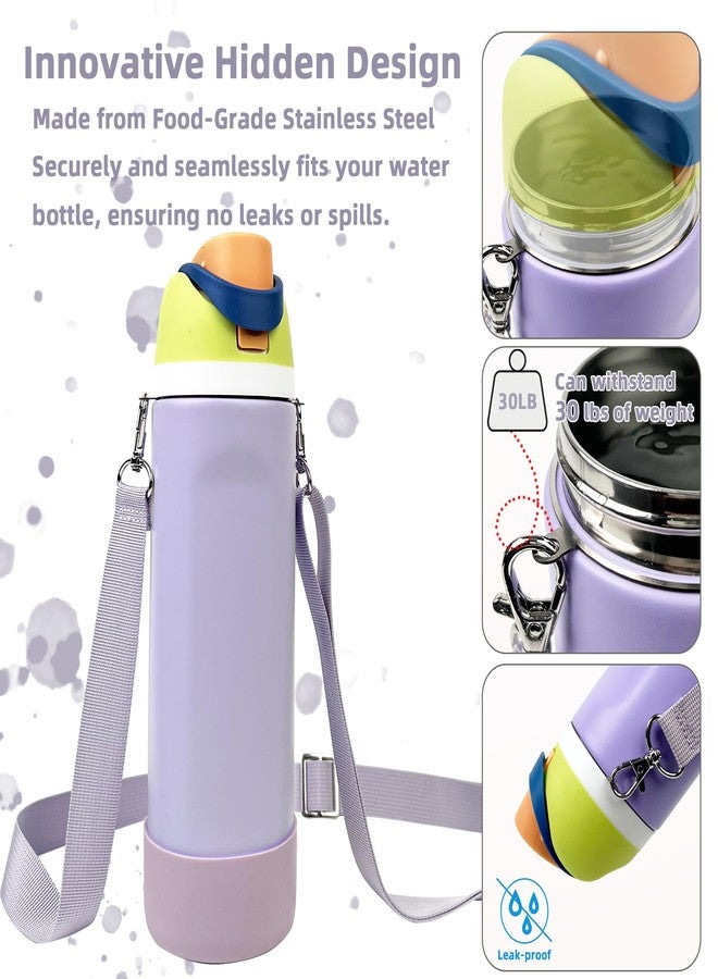 SITKOL Silicone Boot Set for Owala Water Bottle 32 oz - Non-Slip Sleeve, Shoulder Strap, Fits Owala FreeSip & Tumbler, Outdoor Activities, Commuting, Exercising, Purple - Image 2
