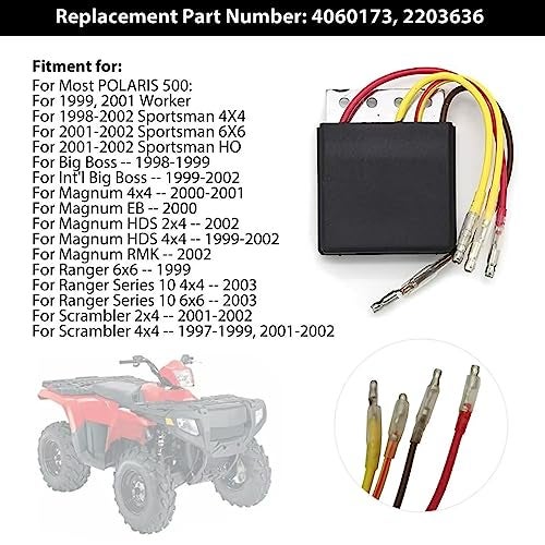 USonline911 Voltage Regulator Rectifier For Polaris Sportsman 500 Worker 500 Scramber 500 Magnum 500 1997 1998 1999 2000 2001 2002 2003 Repl.# 2203636 4060173 - Image 4