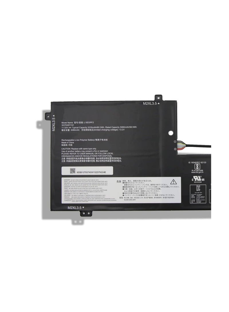 Terabyte بديل بطارية لابتوب L18D3PF2 5B10T83740 5B10W67402 L18M3PFA 5B10T83739 5B10W67258 لسلسلة Lenovo Yoga C740-15IML (11.52V 60.3Wh) - Image 2