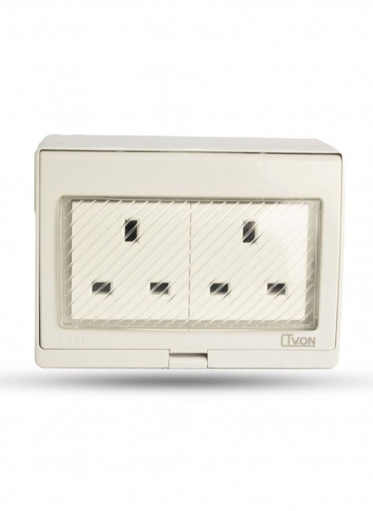TVON Double Sockets Outdoor Weather Conditions And Water Resistant  - Image 2