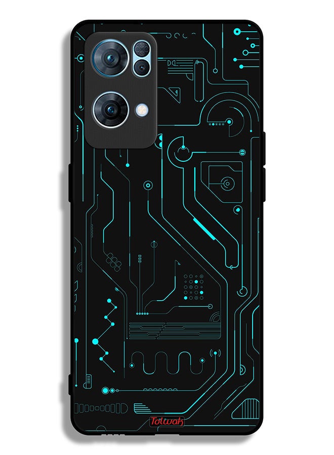 Tolwak غطاء حماية أوبو رينو7 برو 5G فن رقمي دوائر الحد الأدنى عرض متعدد - Image 2