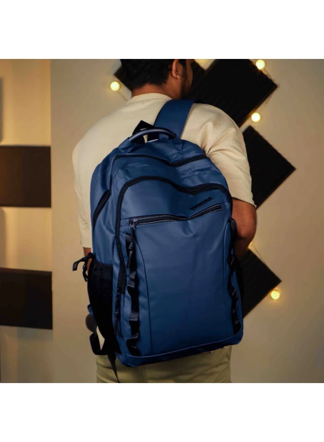 Premium Imported Waterproof Laptop Bag – Unisex | Soft Touch, Multi-Pocket Design LT3 Blue - Image 3
