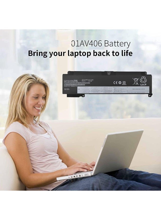 زيكسين 01AV406 بطارية احتياطية للكمبيوتر المحمول متوافقة مع Lenovo ThinkPad T460S T470S Series SB10J79003 01AV405 01AV462 00HW024 00HW025 00HW038 01AV407 01AV408 L16M3P73 11.46V 27 واط ساعة - Image 3