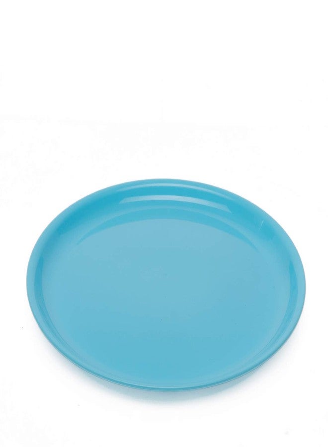 Gluman 6 Pieces Round Quarter Plate | Shiny & Glossy Finish |100% Food Grade & BPA Free | Dishwasher Safe | Freezer Safe | Microwave Safe | Recyclable (Sky Blue) - Image 3