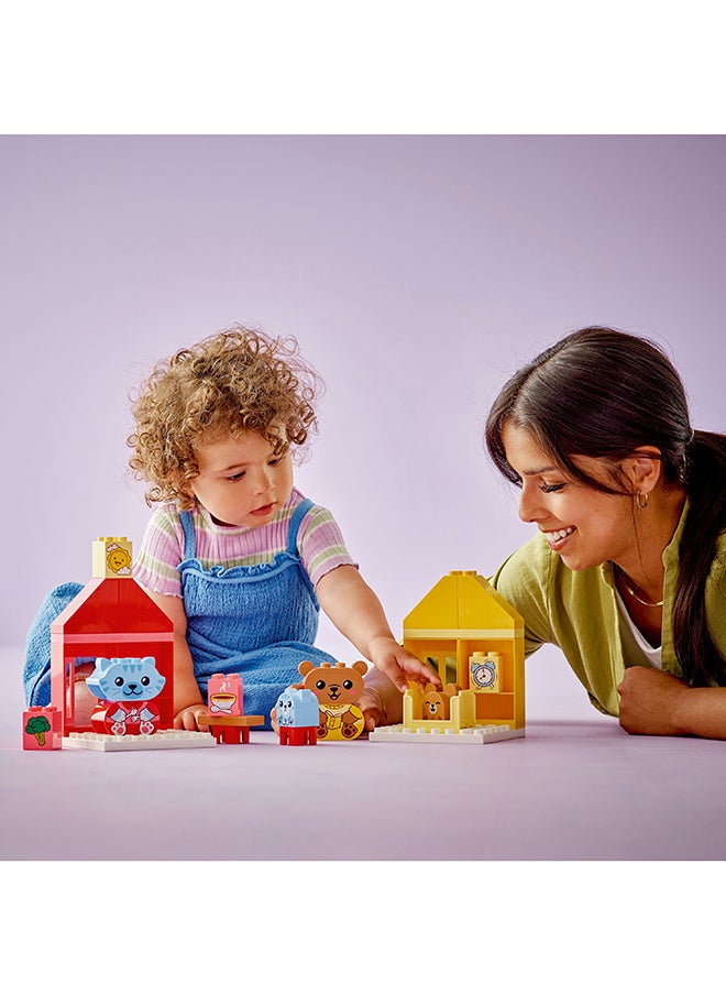 LEGO 10414 Duplo My First Daily Routines: Eating & Bedtime Social And Emotional Role-Play Toy, 4 Animal Family Figures, Gift For Preschool Kids Aged 18 Months And Over, Lets Toddlers Explore Feelings (28 Pieces)  - Image 2