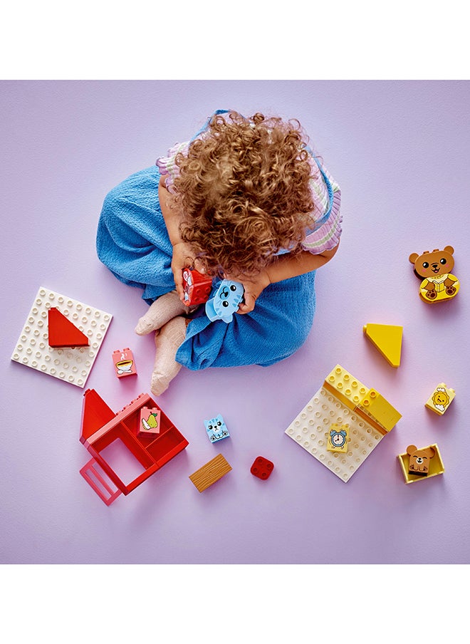 LEGO 10414 Duplo My First Daily Routines: Eating & Bedtime Social And Emotional Role-Play Toy, 4 Animal Family Figures, Gift For Preschool Kids Aged 18 Months And Over, Lets Toddlers Explore Feelings (28 Pieces)  - Image 3