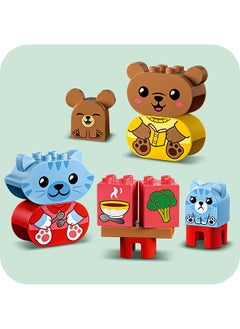LEGO 10414 Duplo My First Daily Routines: Eating & Bedtime Social And Emotional Role-Play Toy, 4 Animal Family Figures, Gift For Preschool Kids Aged 18 Months And Over, Lets Toddlers Explore Feelings (28 Pieces)  - Image 5