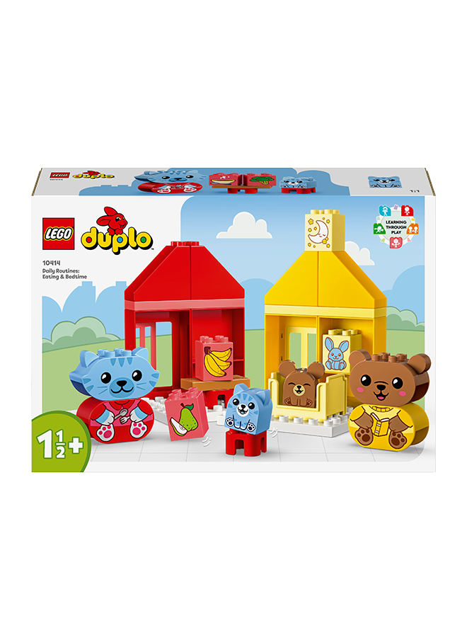 ليغو 10414 Duplo My First Daily Routines: Eating & Bedtime Social And Emotional Role-Play Toy, 4 Animal Family Figures, Gift For Preschool Kids Aged 18 Months And Over, Lets Toddlers Explore Feelings (28 Pieces)