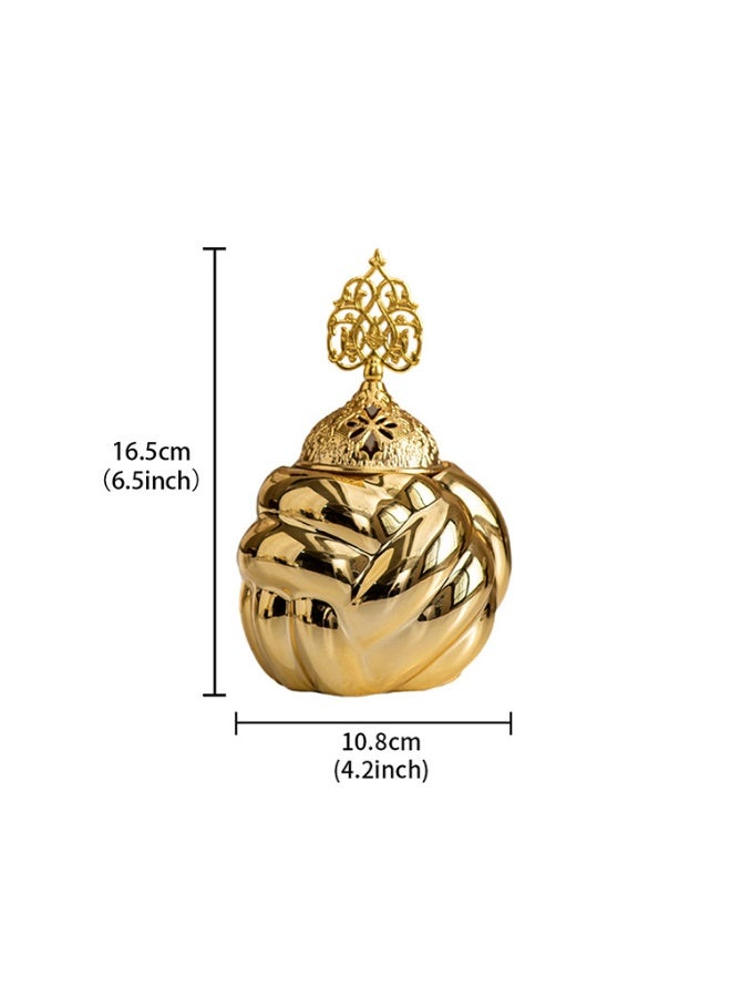 Ceramic golden cube aromatherapy burner, festival handheld burner, home decoration item, aroma burner