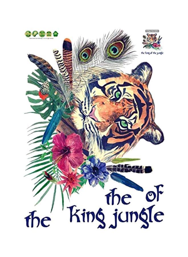 NIBEMINENT The King Of Jungle Tiger Flat Wall Sticker Multicolour 90x60centimeter - Image 5
