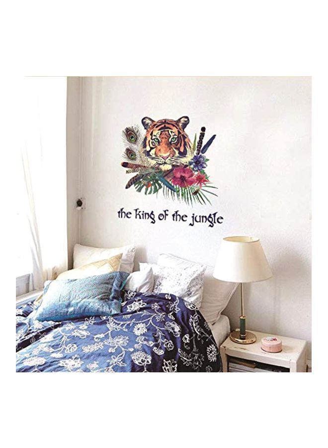 NIBEMINENT The King Of Jungle Tiger Flat Wall Sticker Multicolour 90x60centimeter - Image 1