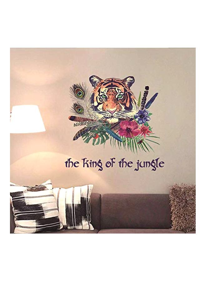 NIBEMINENT The King Of Jungle Tiger Flat Wall Sticker Multicolour 90x60centimeter - Image 3