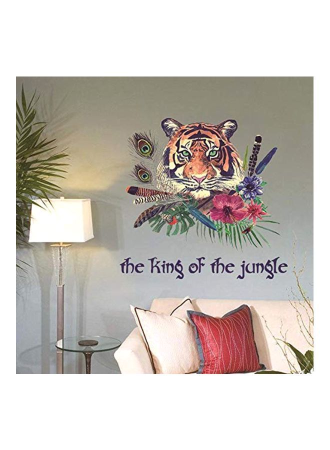 NIBEMINENT The King Of Jungle Tiger Flat Wall Sticker Multicolour 90x60centimeter - Image 4