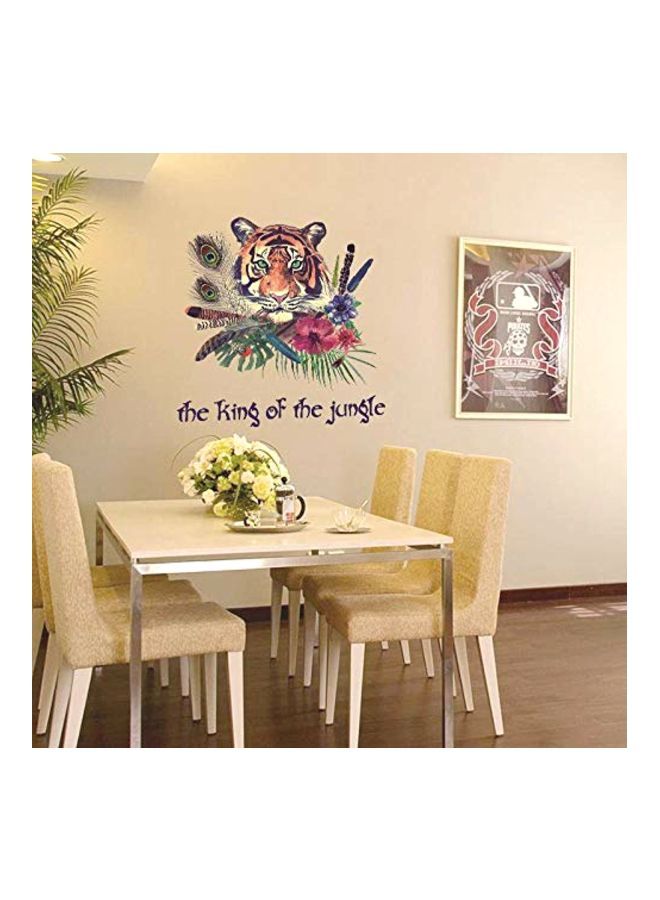 NIBEMINENT The King Of Jungle Tiger Flat Wall Sticker Multicolour 90x60centimeter - Image 2