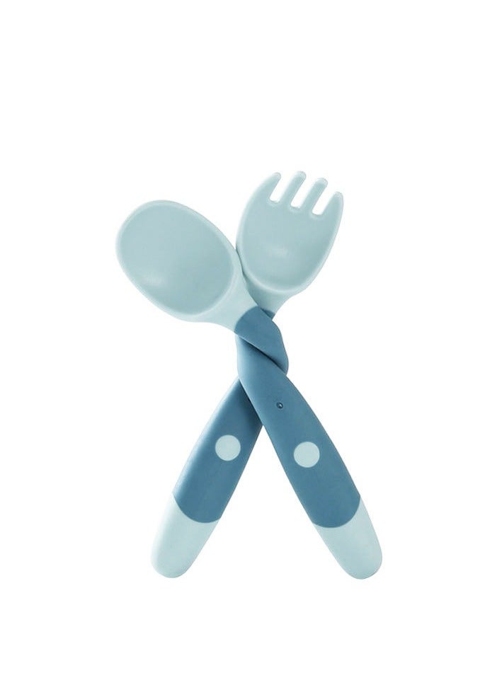 Baby learning to eat training spoon bend learning fork spoon baby complementary food spoon practice fork spoon (color randomly distributed) - Image 5