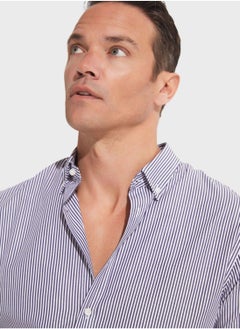 JUNE Striped Button Down Regular Fit Shirt Shirt  - Image 4