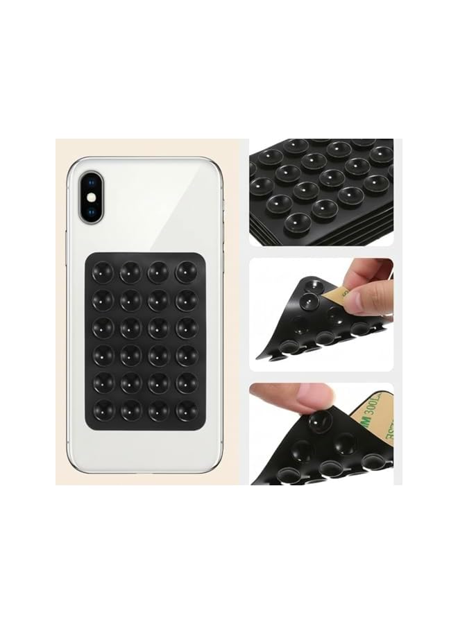 S-TOP 4 Pcs Thickened Suction Cup Phone Mount with 24 Suction Holes | Silicone Sticky Phone Holder for Mirror | Hands-Free Grip for Selfies & Videos - Image 5