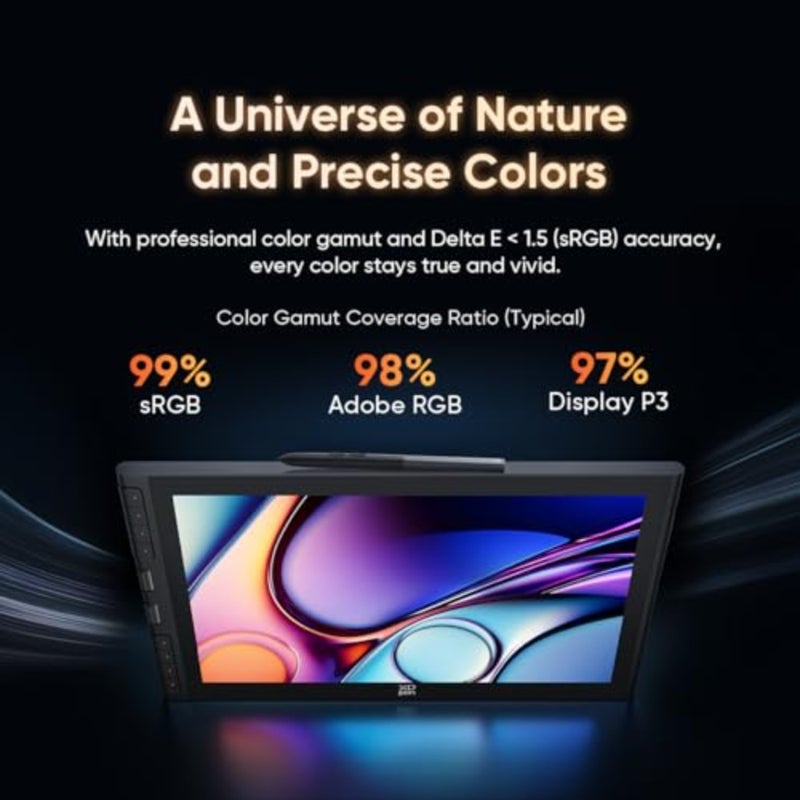 Artist 16 3rd Drawing Tablet with Screen, 15.4"Pen Display with 16K Pressure Stylus, Anti-Glare Etched Glass, 2 Scroll Wheels and 8 Hotkeys, Include Foldable Stand, Compatible with Mac/Win/Android - Image 4