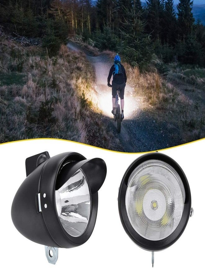 DAUERHAFT Vintage Bike Headlight, Classical LED Super Light Bicycle Retro Front Headlight with Bracket, Bright Metal Night Riding Safety Bike Head Fog Lamp with Visor for Bicycle - Image 5