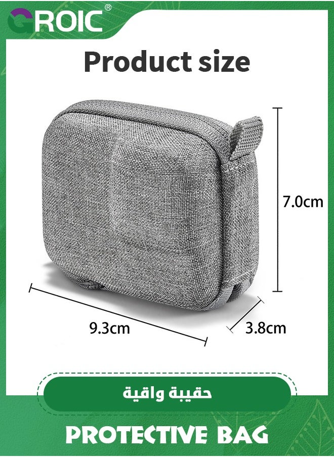 GROIC - Grey PU Mini Carrying Case for Go Pro Hero 13/12/11/10/9/8/7/(2018)/6/5,Hard Shell Travel Storage Case for DJI Osmo Action,AKASO,Campark,YI Action Camera and More - Image 1