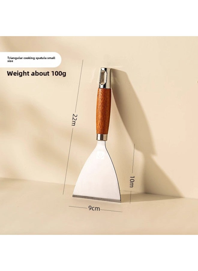 Tiramisu Special Shovel Stainless Steel Pancake Fruit Shovel Wooden Handle Teppanyaki Flat Shovel Tools Cooking Shovel-Color:Triangular Cooking Spatula - Image 1