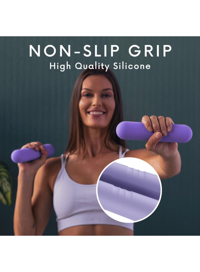 Polyfit Polyfit Dumbbell Weight Bars for Women - Blush Pink - Set of 2 (3.3 LB | 6.5 LB Pair) - Dumbbell Set for Walking, Yoga, Dance, Barre, Pilates, Cardio, Aerobics  - Image 2