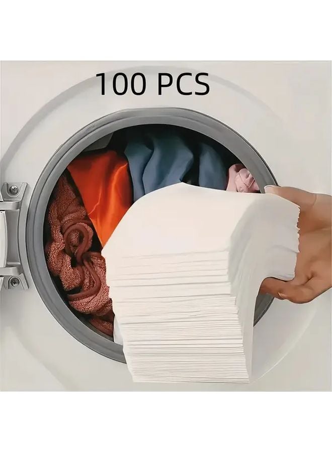 Scientific Style Color Catching Laundry Sheets 100 Pack Color Safe Leak Proof For Mixed Fabrics - Image 1
