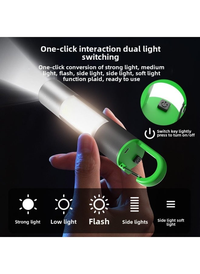 Generic Outdoor Portable Hook Flashlight Lamp Laser Multifunctional Hook Rechargeable Flashlight Mountaineering Camping Lamp-Color:Red  - Image 4