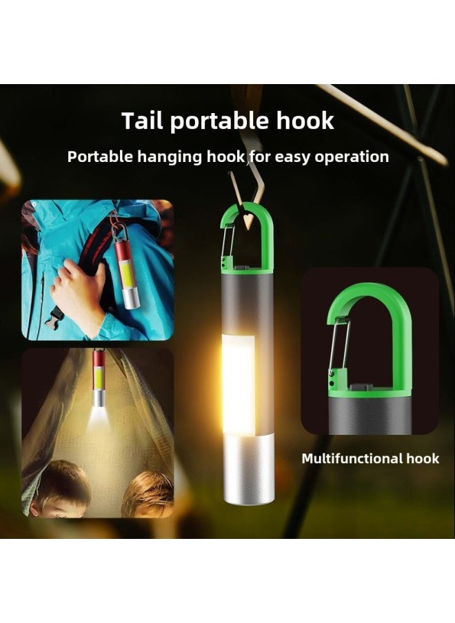 Generic Outdoor Portable Hook Flashlight Lamp Laser Multifunctional Hook Rechargeable Flashlight Mountaineering Camping Lamp-Color:Red  - Image 5