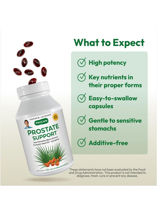 Andrew Lessman - ANDREW LESSMAN Prostate Support Supplement for Men's Health, 30 Softgels, No Additives - Saw Palmetto for Men, Pumpkin Seed Oil, Lycopene & Omega-3 for Prostate Health, Urinary & Bladder Function - Image 1