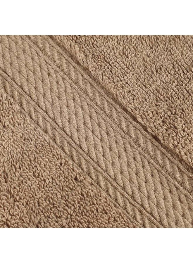 Superior Egyptian Cotton Pile Face Towel/Washcloth Set of 6, Ultra Soft Luxury Towels, Thick Plush Essentials, Absorbent Heavyweight, Guest Bath, Hotel, Spa, Home Bathroom, Shower Basics, Latte - Image 3