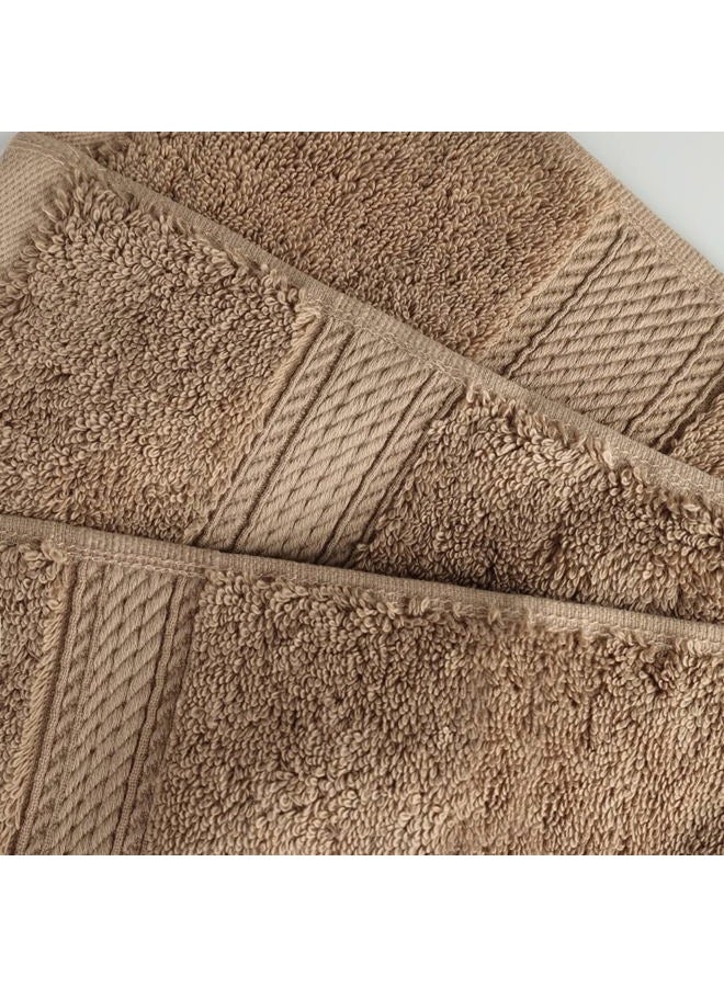 Superior Egyptian Cotton Pile Face Towel/Washcloth Set of 6, Ultra Soft Luxury Towels, Thick Plush Essentials, Absorbent Heavyweight, Guest Bath, Hotel, Spa, Home Bathroom, Shower Basics, Latte - Image 5